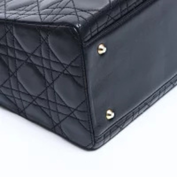 Christian Dior Lady Leather Shoulder Bag Black